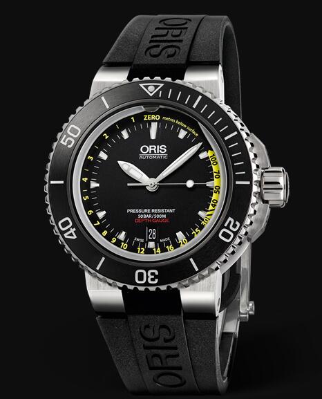 Review Oris Aquis Depth Gauge 46mm 01 733 7675 4154-Set RS Replica Watch